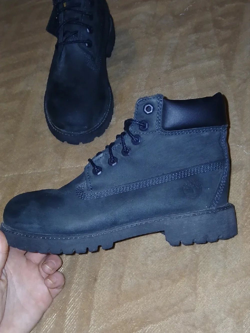 Timberland Youth Black 6 Inch Premium Waterproof Boots Sz: 2.5